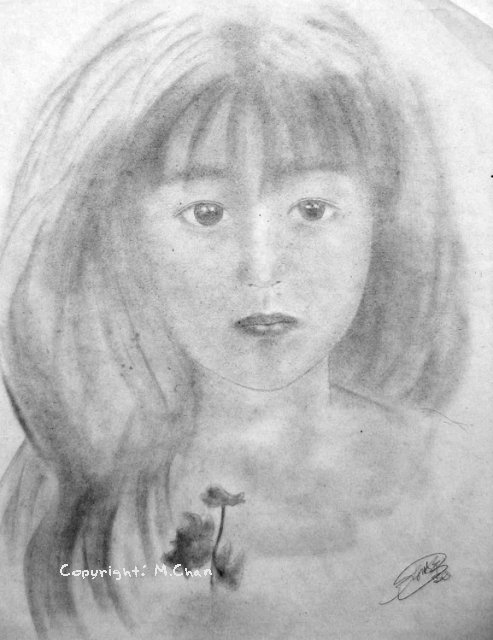 鉛筆粉《蝴蝶蘭·女孩》