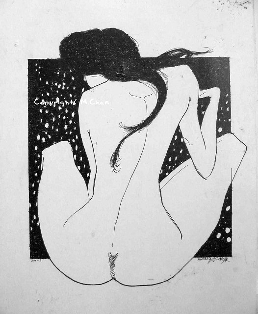 針管筆繪畫《女人體》